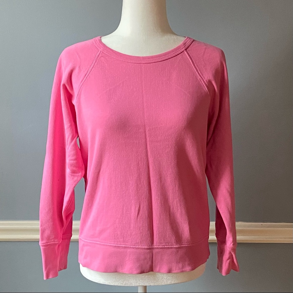 J. CREW Lightweight Terry Pink Sweatshirt, size Medium